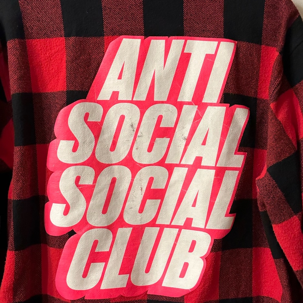 Anti social Plaid Jacket/shirt size M